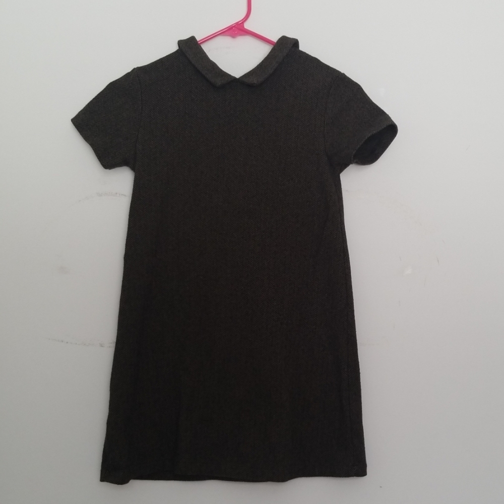 Girls zara olive green and black dress